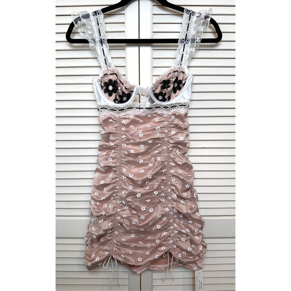Love & Lemons X Victoria Secret Floral Festival Lace Bustier Daisy Mini Dress-XS - Picture 2 of 8